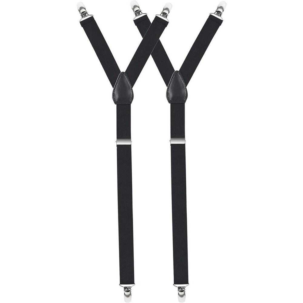 HOLD'EM Improved Shirt Stays Men Adjustable Elastic Y-style 1” Wide - Black